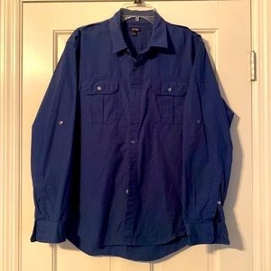 Navy blue casual button down.